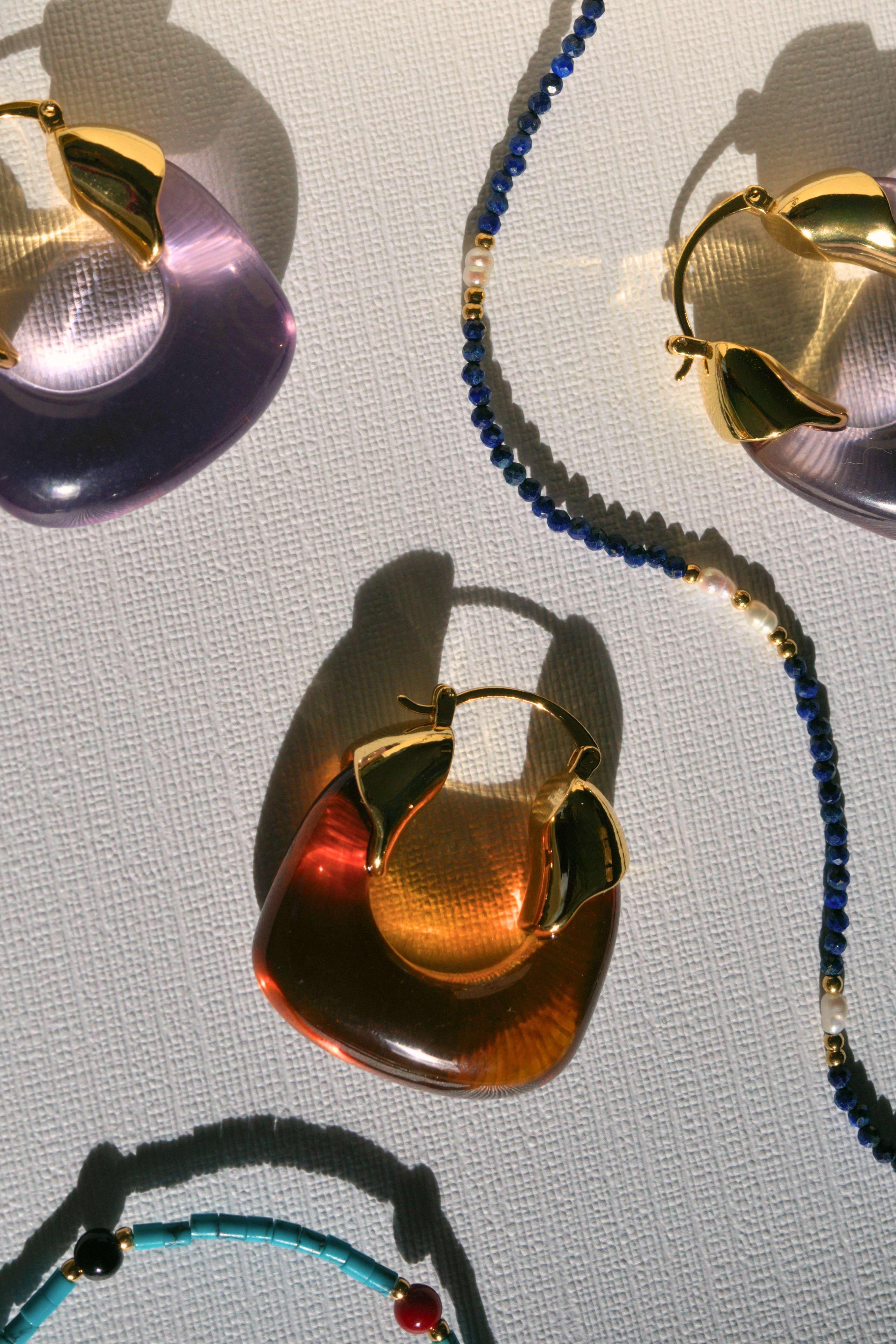 Amber and Kira Hoop Earrings