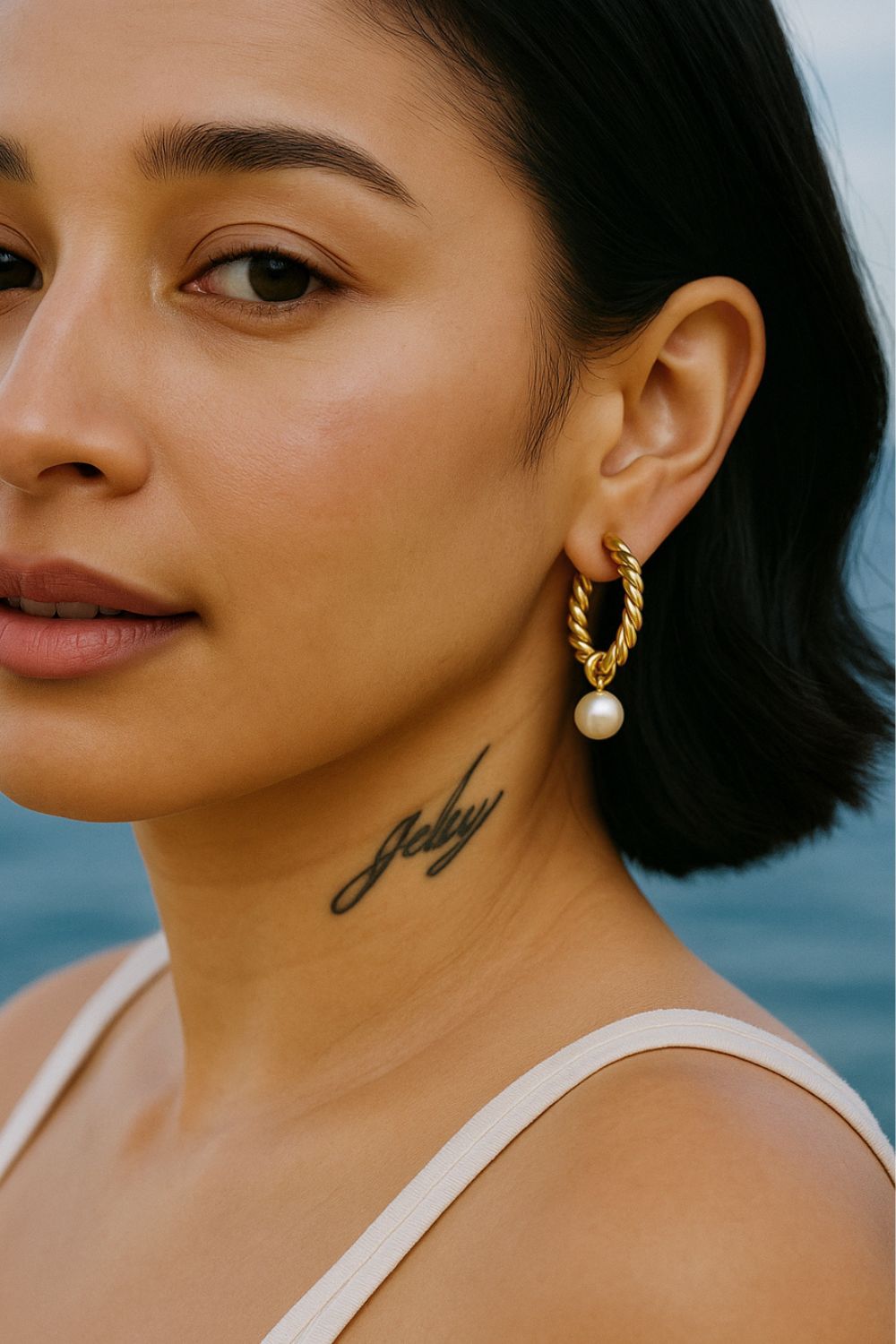 Martine Pearl Hoop Earrings