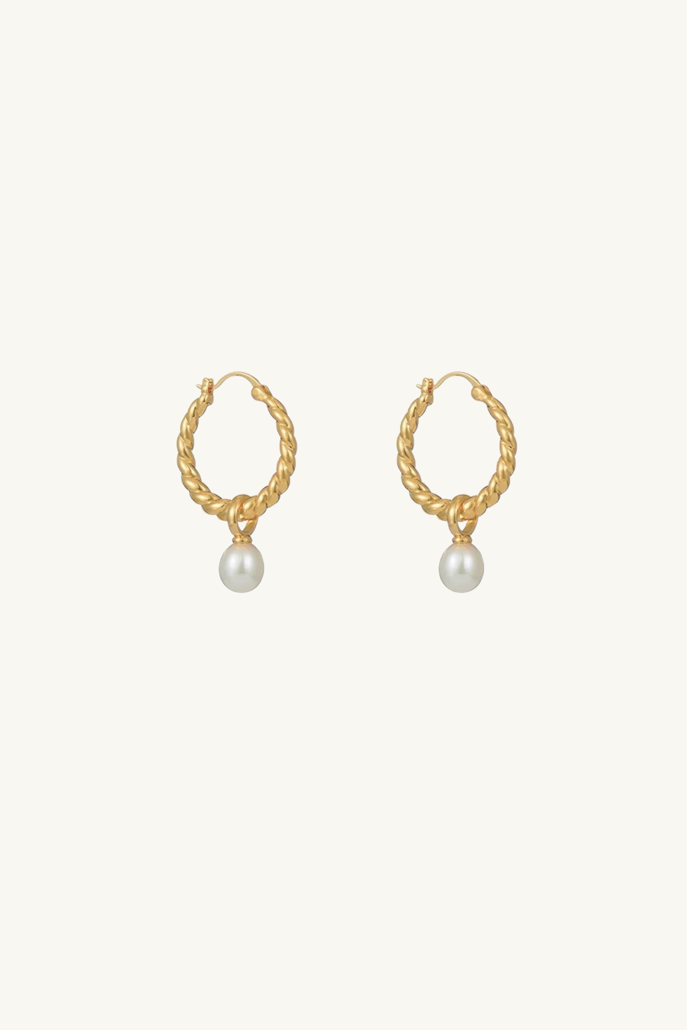 Martine Pearl Hoop Earrings