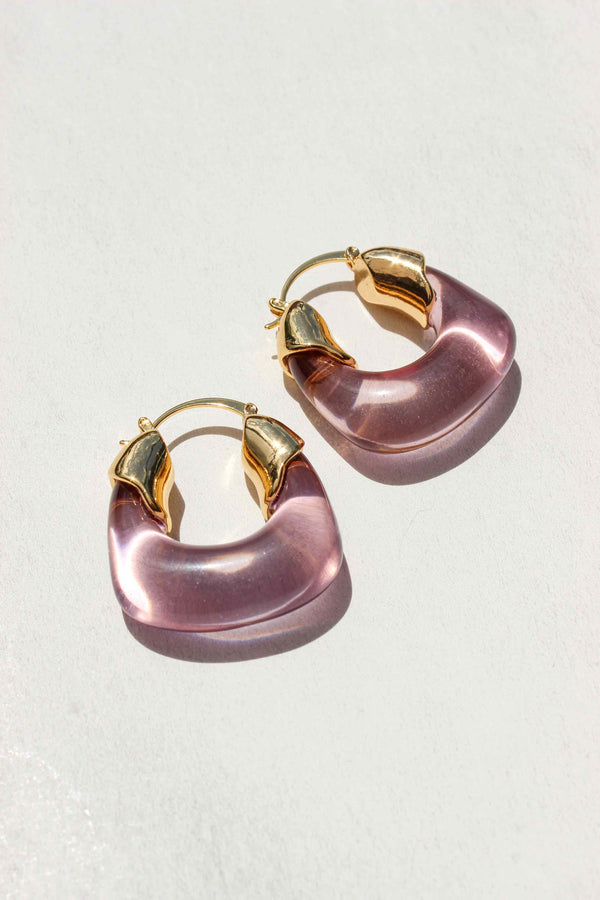 Kira Hoop Earrings/Purple