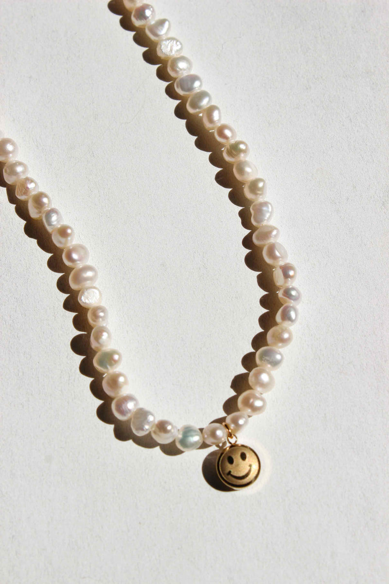 Smiley Face Pearl Necklace