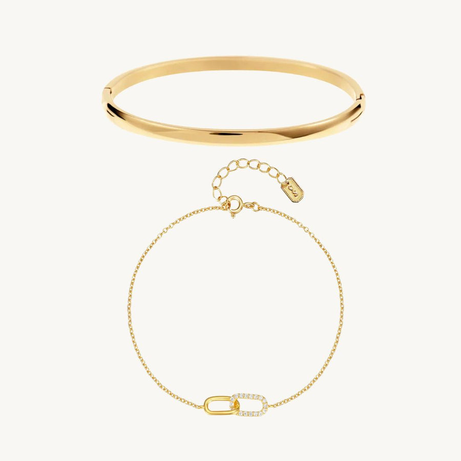Interlock Necklace and Bracelet Set