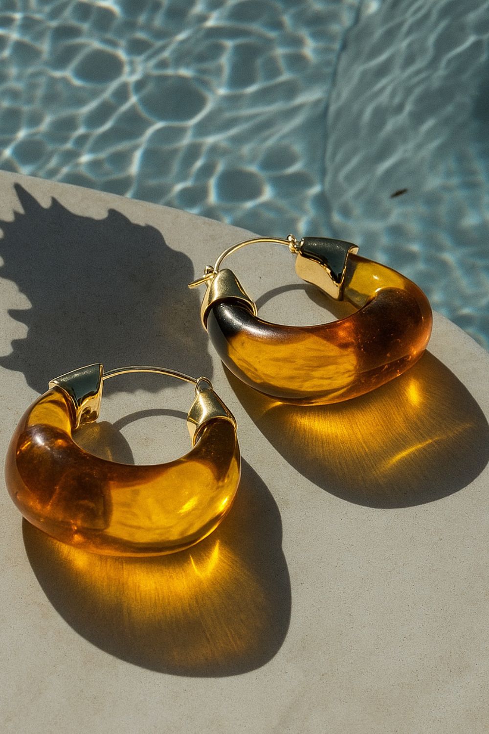 Amber Hoop Earrings