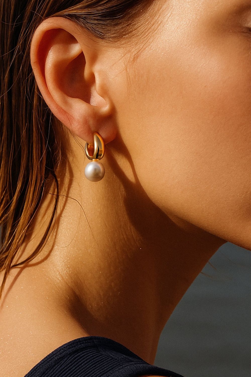 Amar Pearl Hoop Earrings