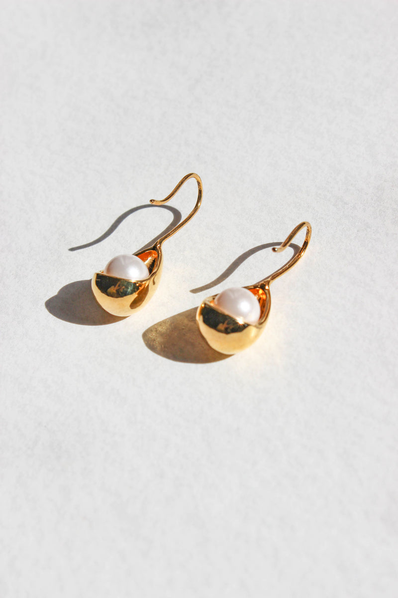 Lustrous Gold Earrings