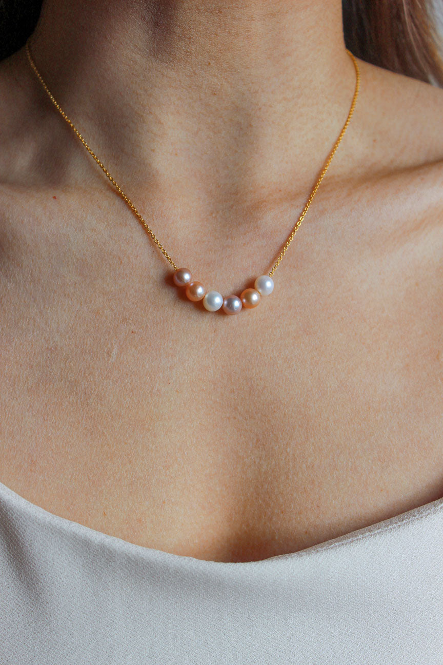 Radiant Sunset Pearl Necklace