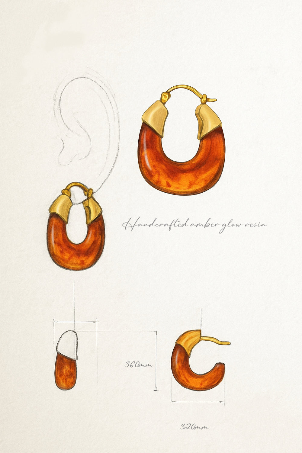 Amber Hoop Sketch 1