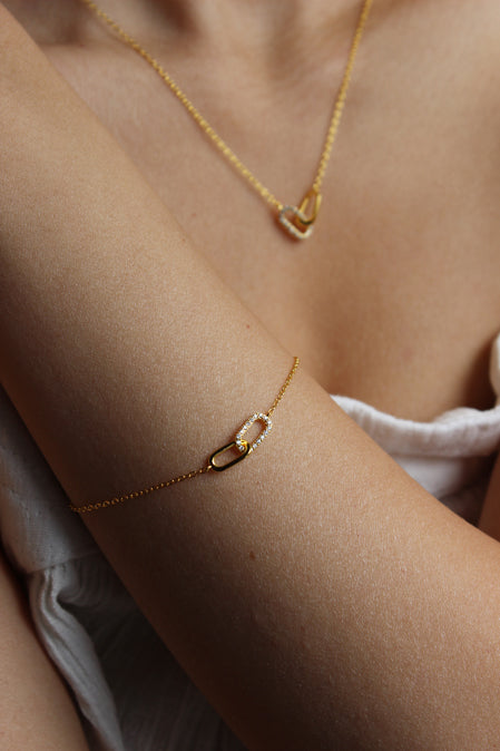 Interlock Necklace and Bracelet Set
