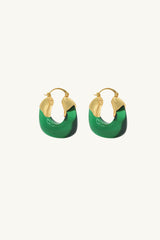 Kira Hoop Earrings/Green