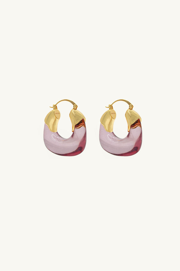 Kira Hoop Earrings/Purple