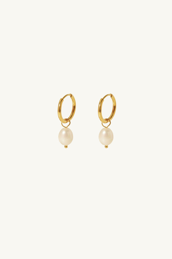 Lottie Pearl Hoop Earrings