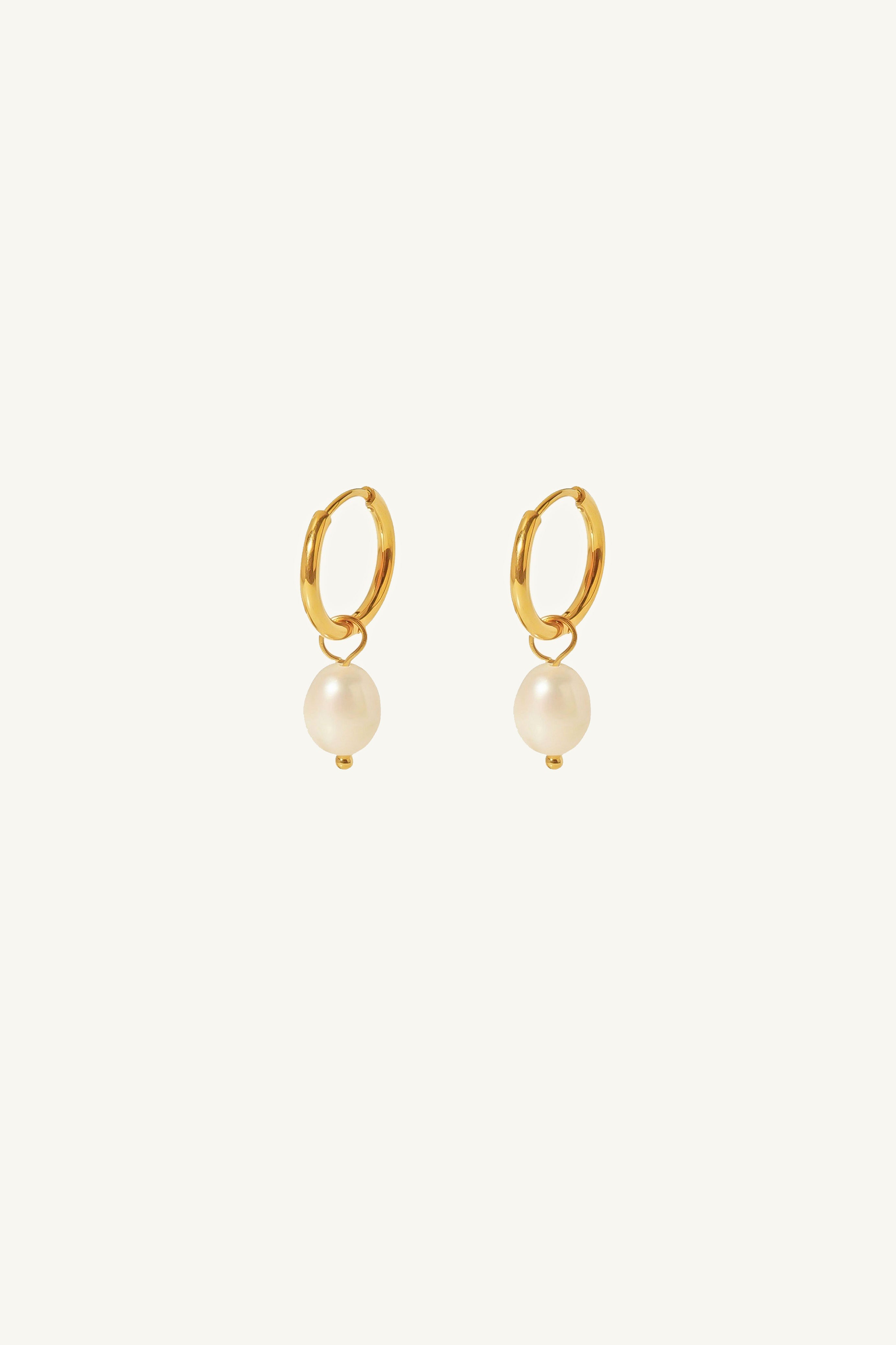 Lottie Pearl Hoop Earrings