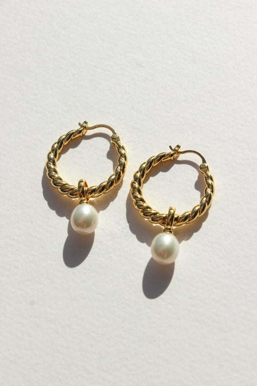 Martine Pearl Hoop Earrings