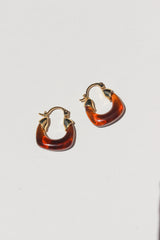 Mini Amber Hoop Earrings