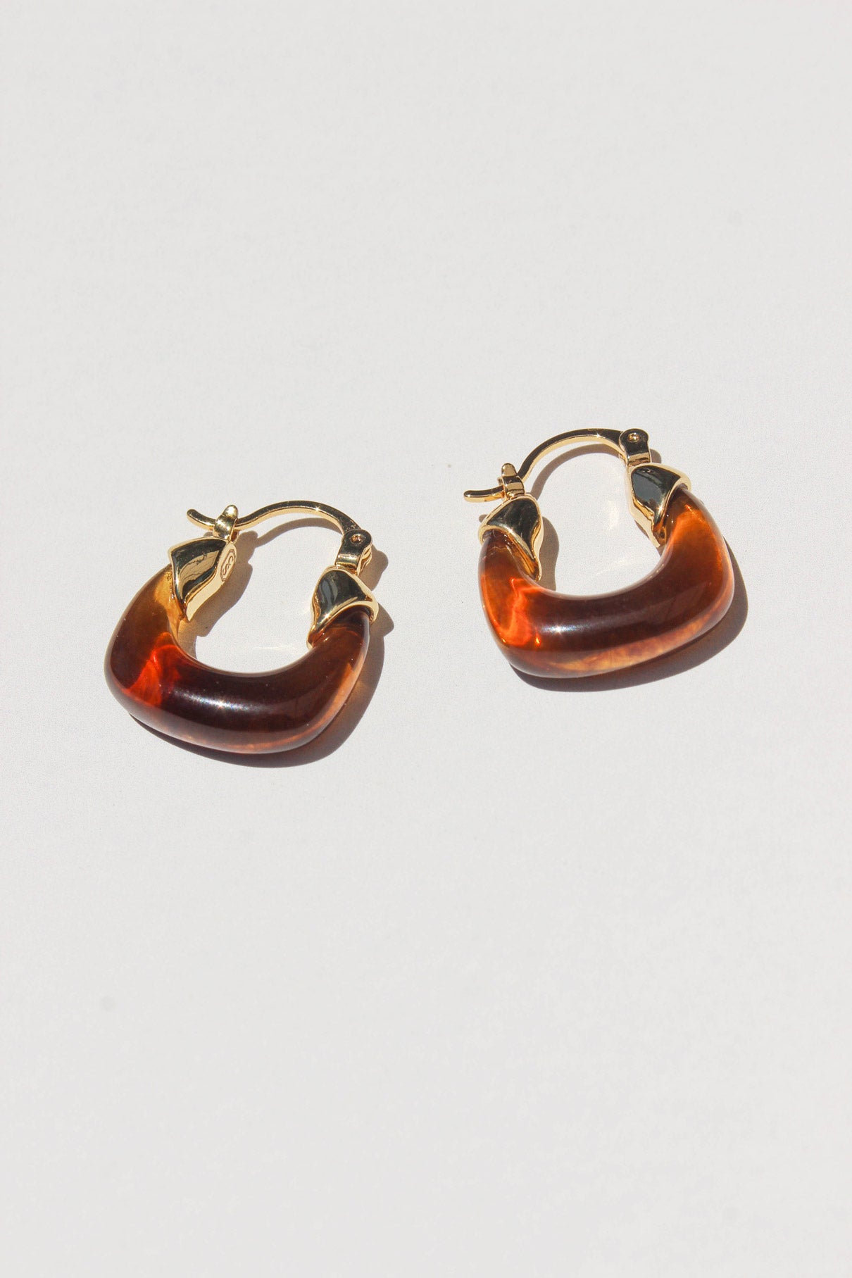 Mini Amber Hoop Earrings