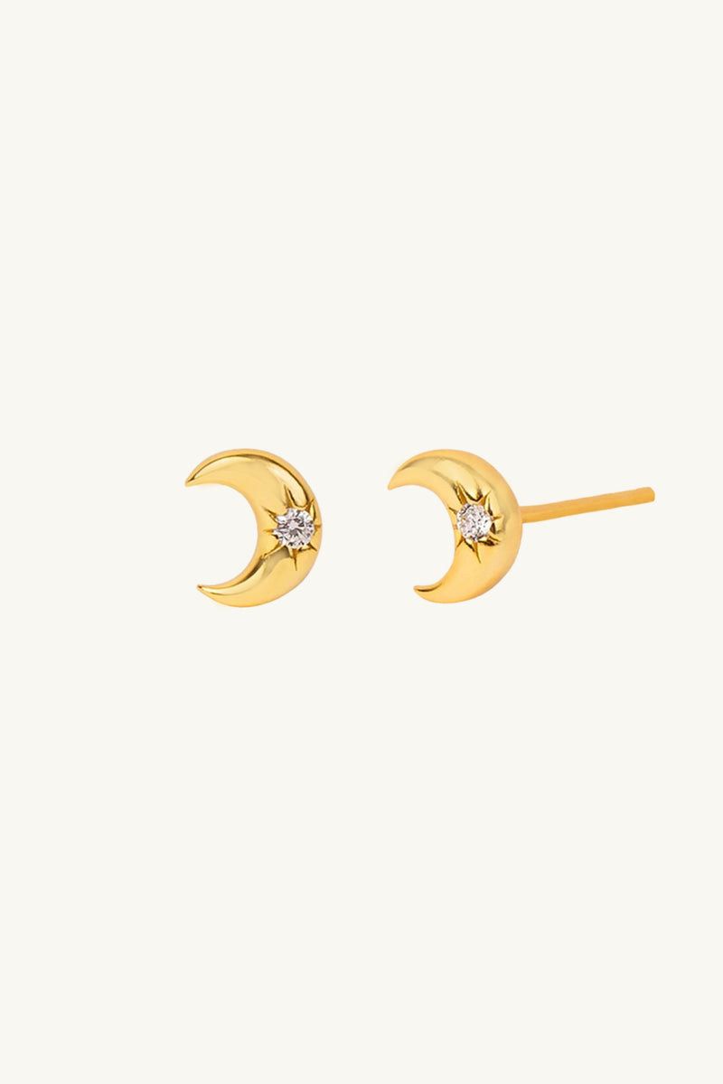 Mini Moon Stud Earrings