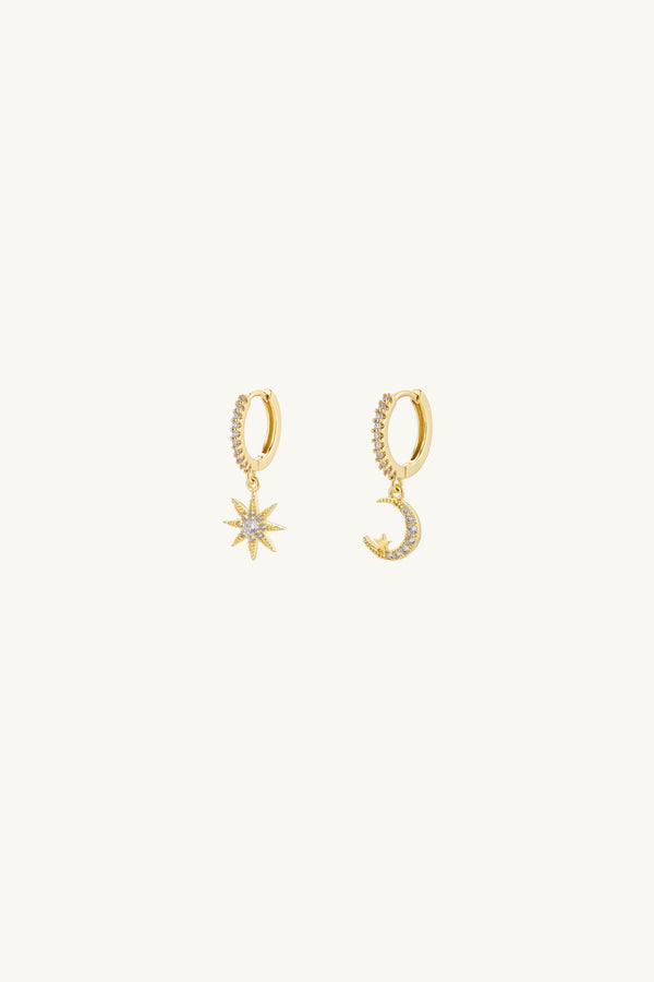 Moon and Star Earrings