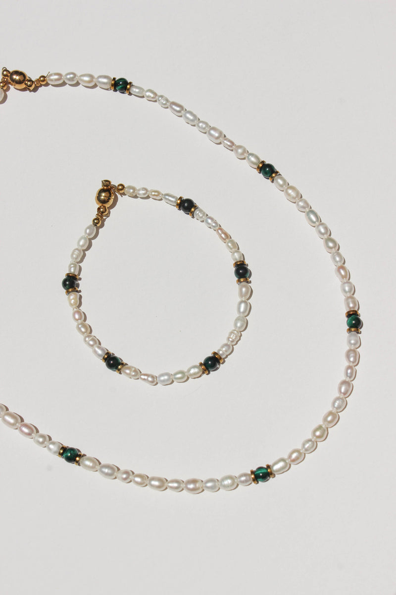 Radiant Tide Gemstone Necklace an Bracelet Set