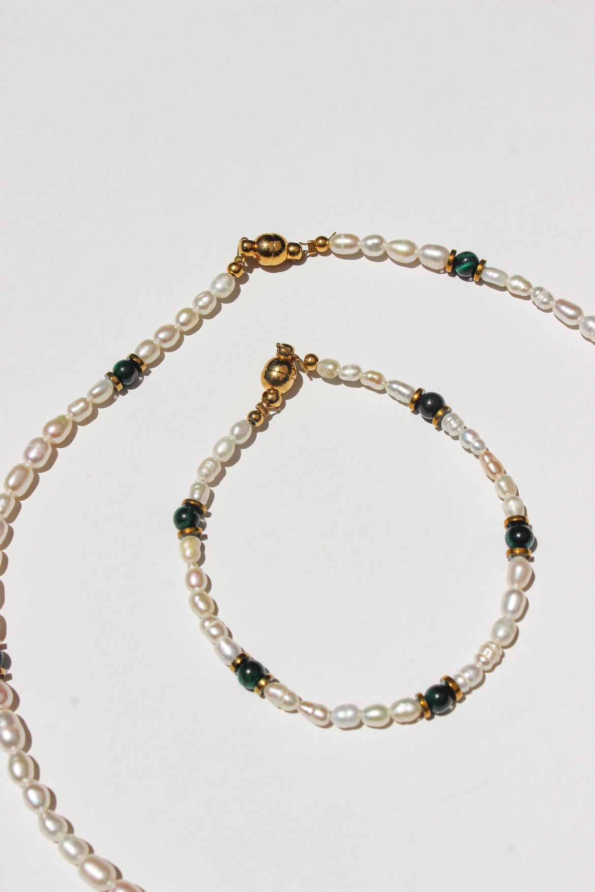 Radiant Tide Gemstone Necklace an Bracelet Set