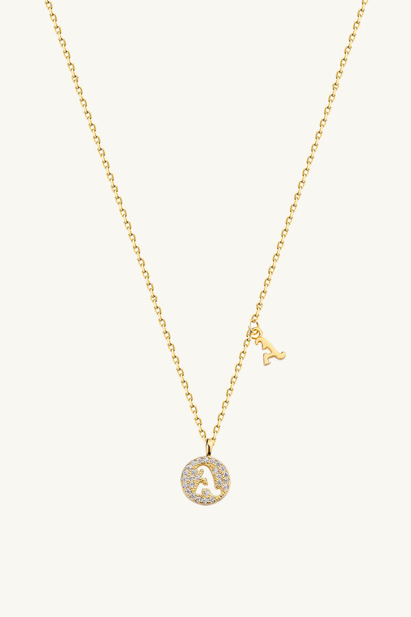 Round Initial Necklace