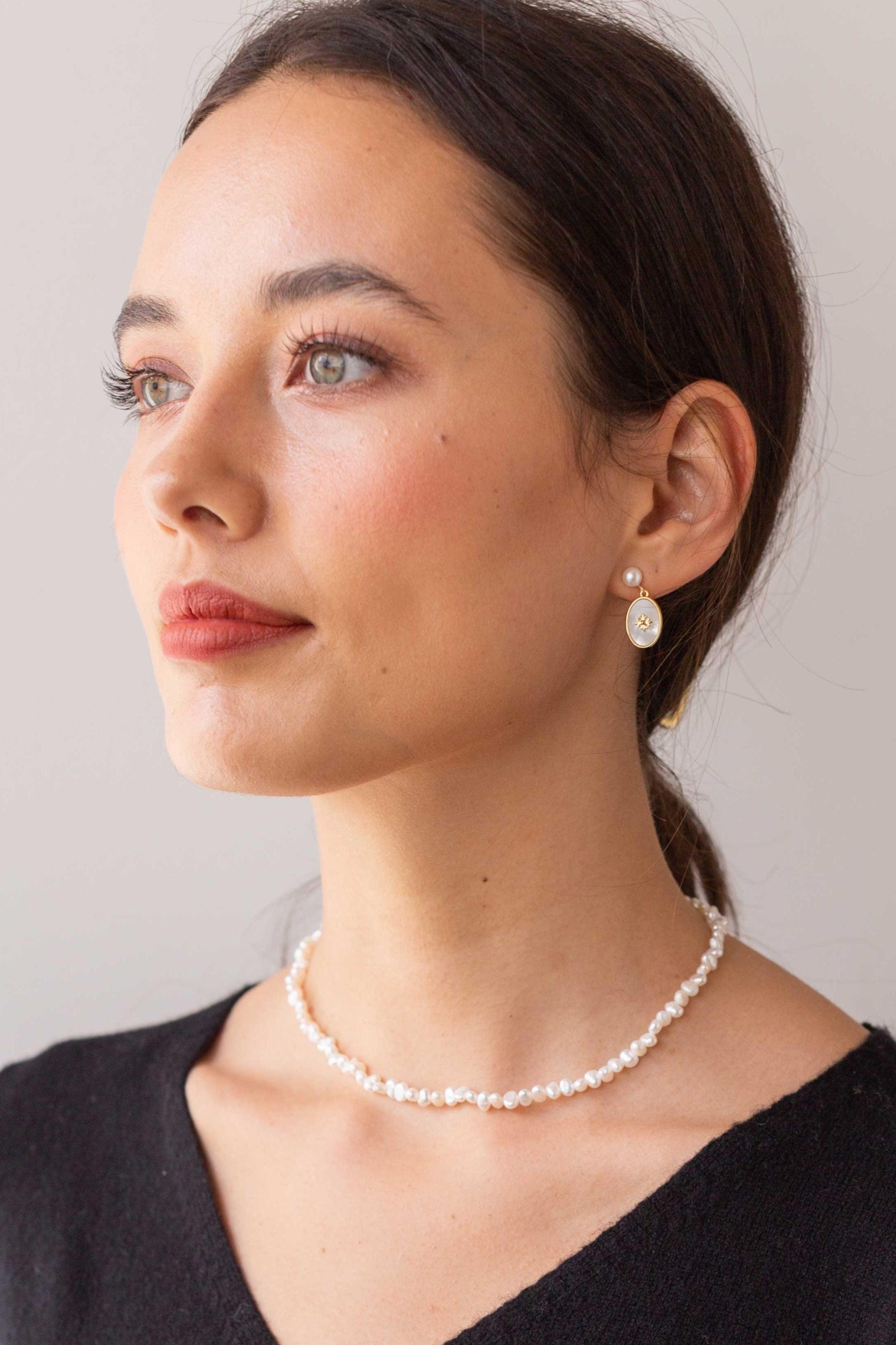 Elania Pearl Choker and Bracelet Set