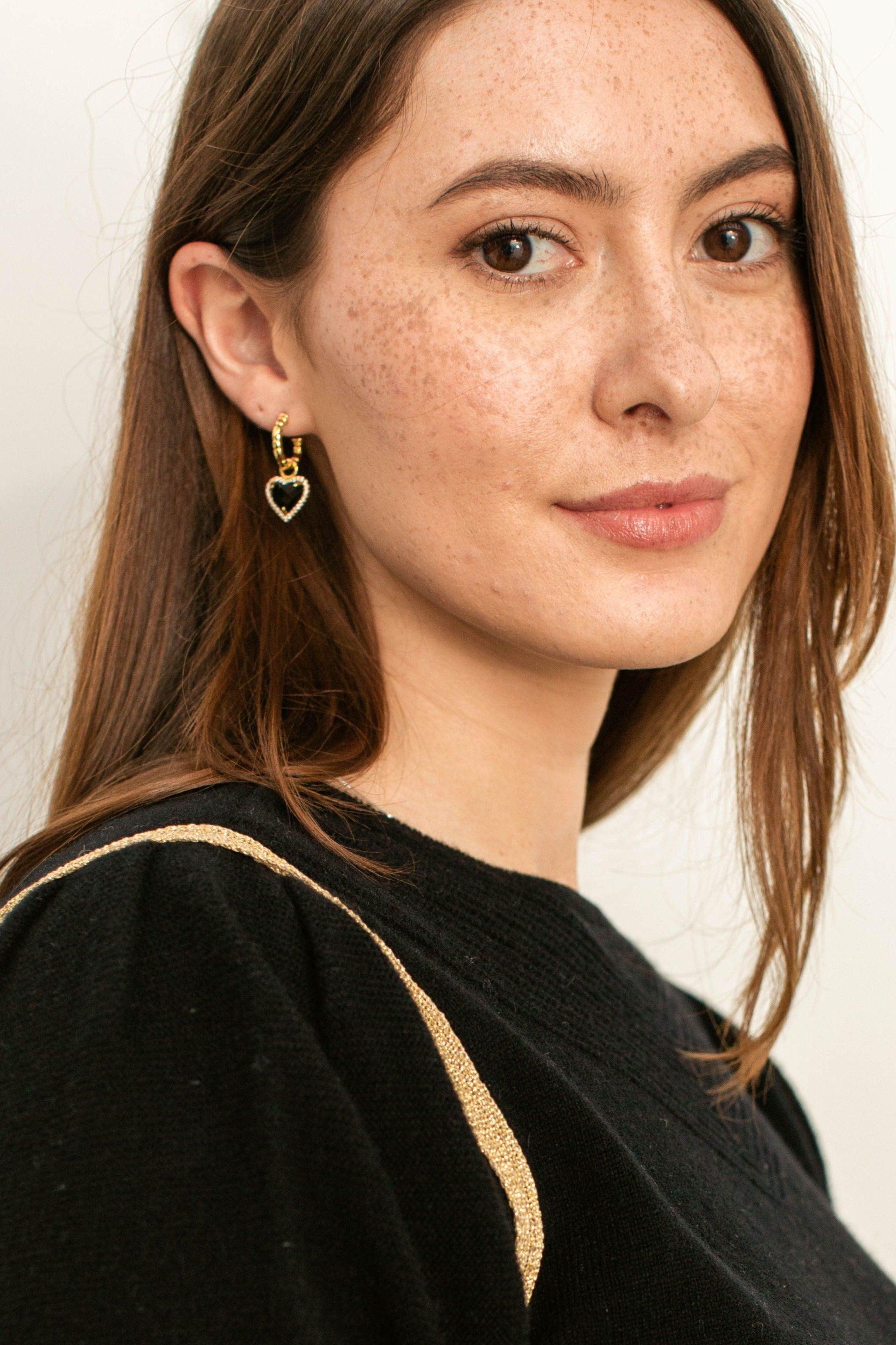 Heart Rays Dangle Earrings