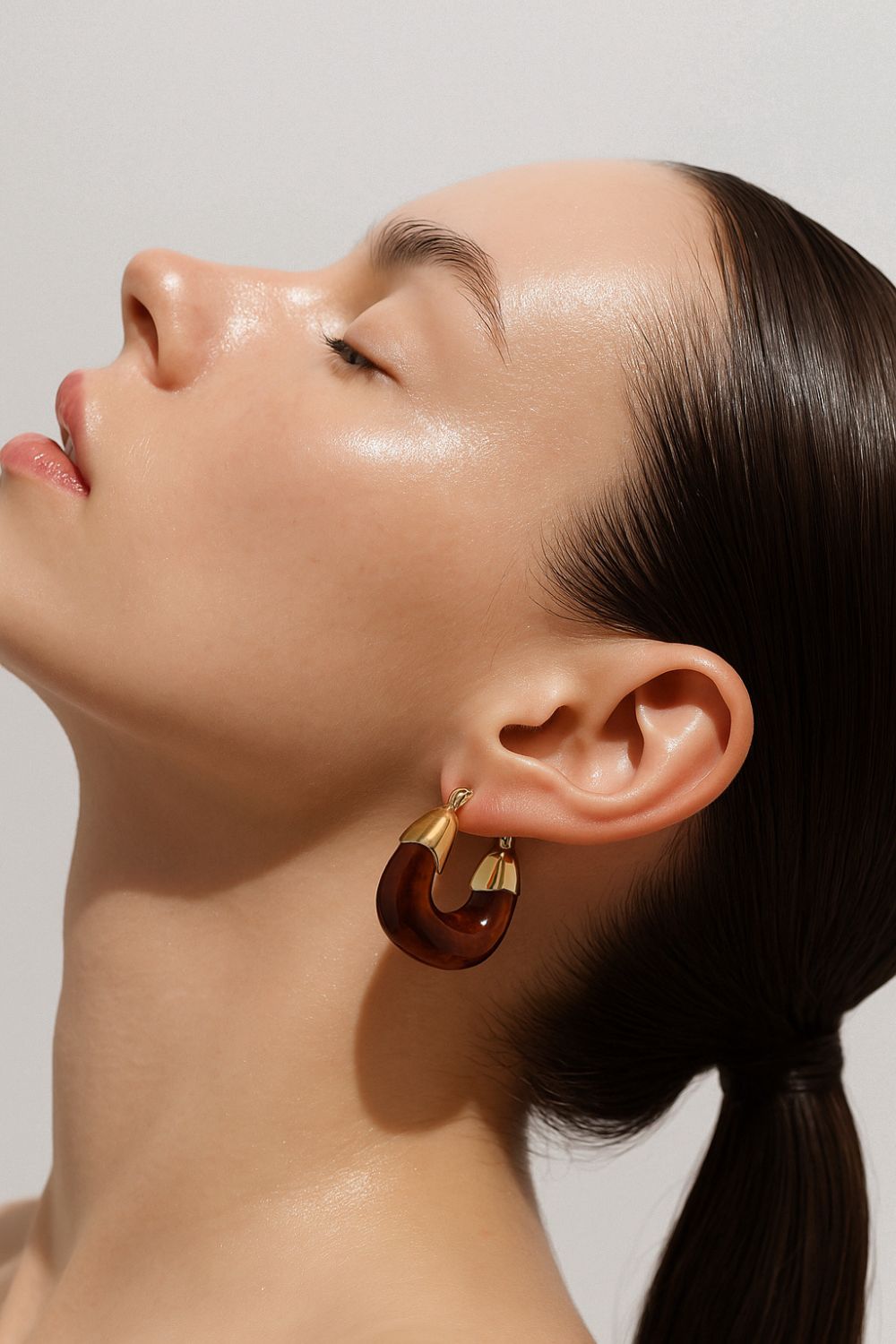 Amber Hoop Earrings