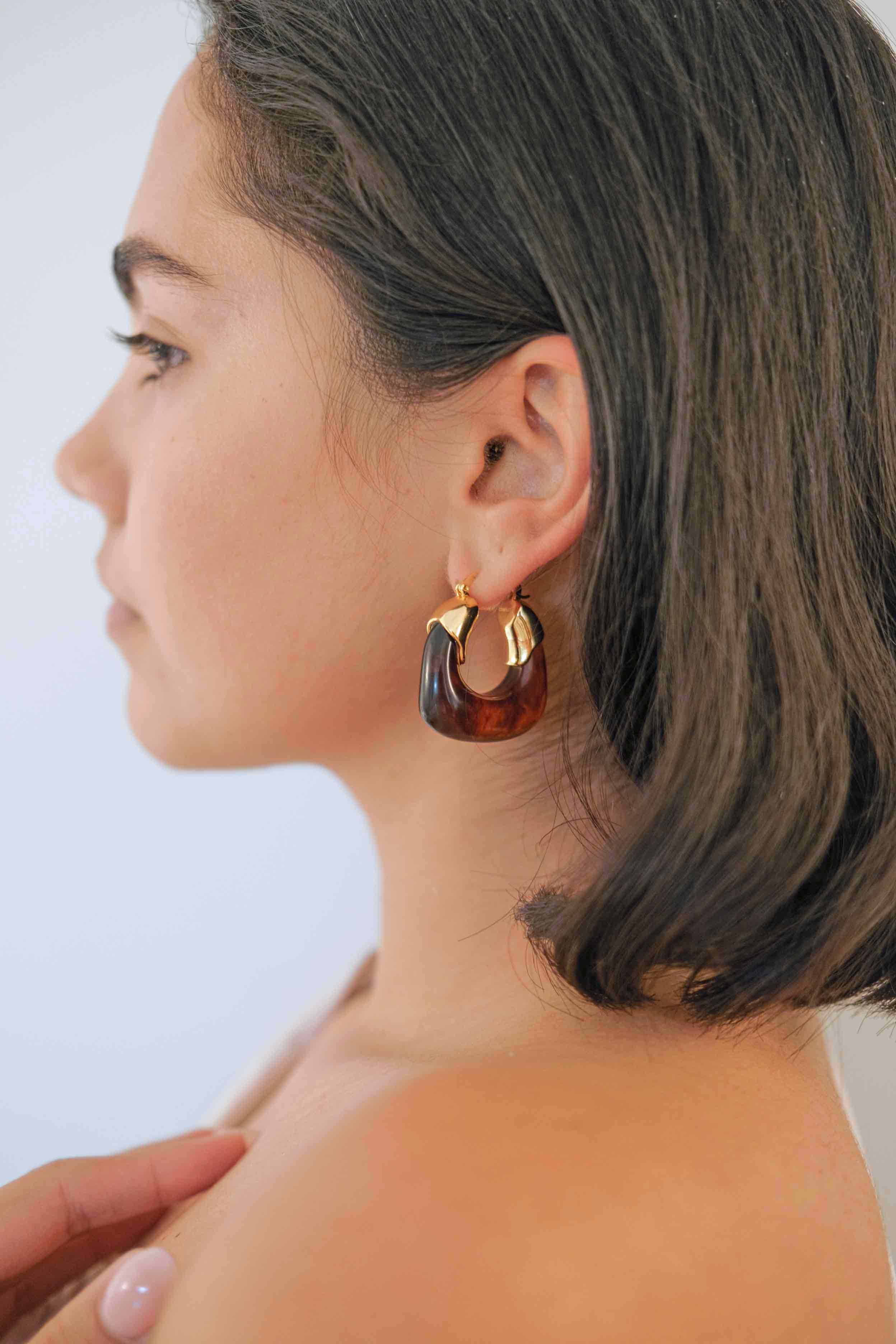 Amber Hoop Earrings