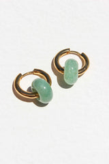 Basic Hoop Earrings/Aventurine