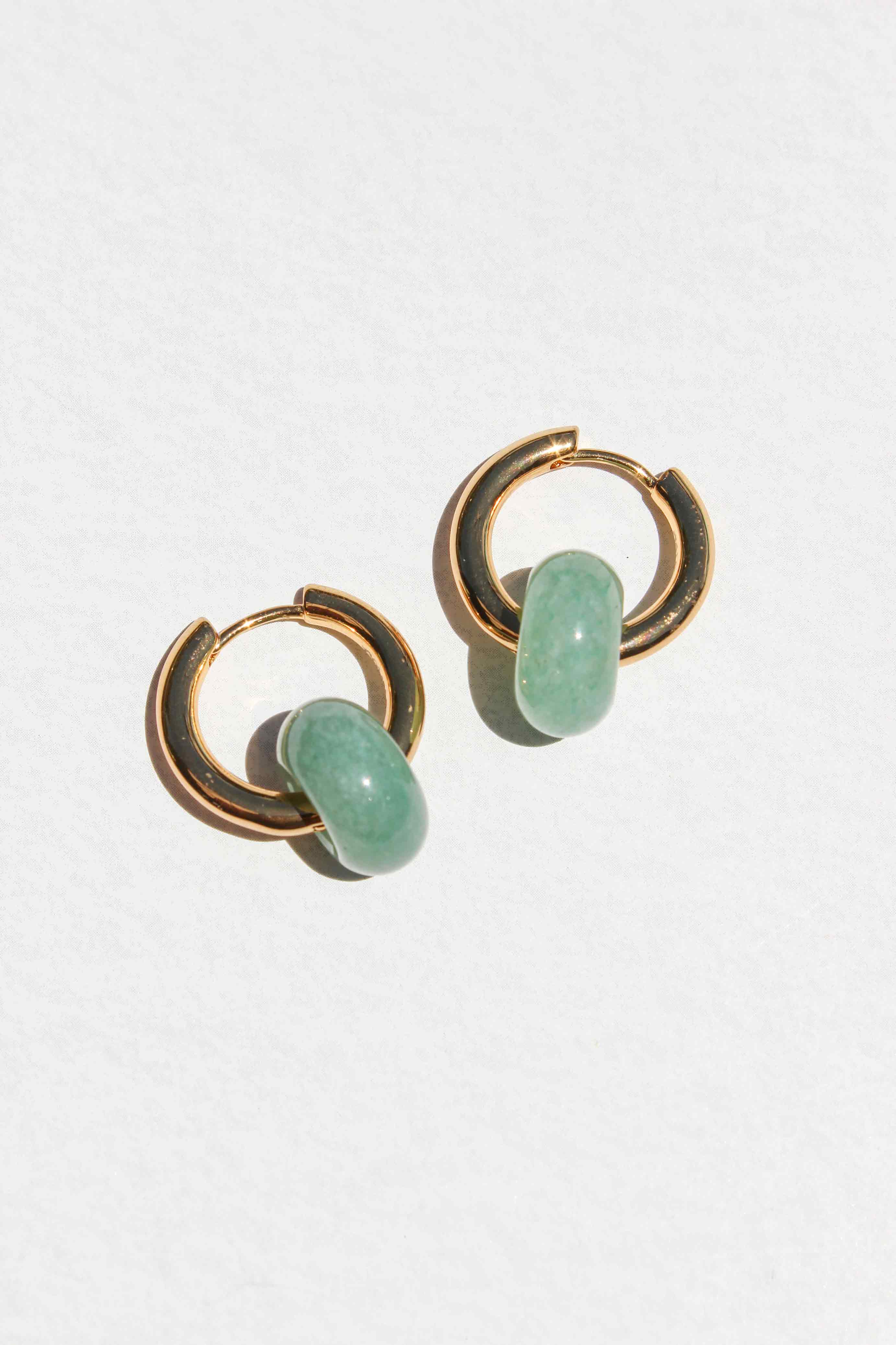 Basic Hoop Earrings/Aventurine