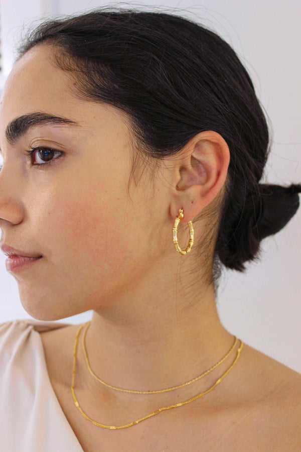 Bamboo Hoop Earrings