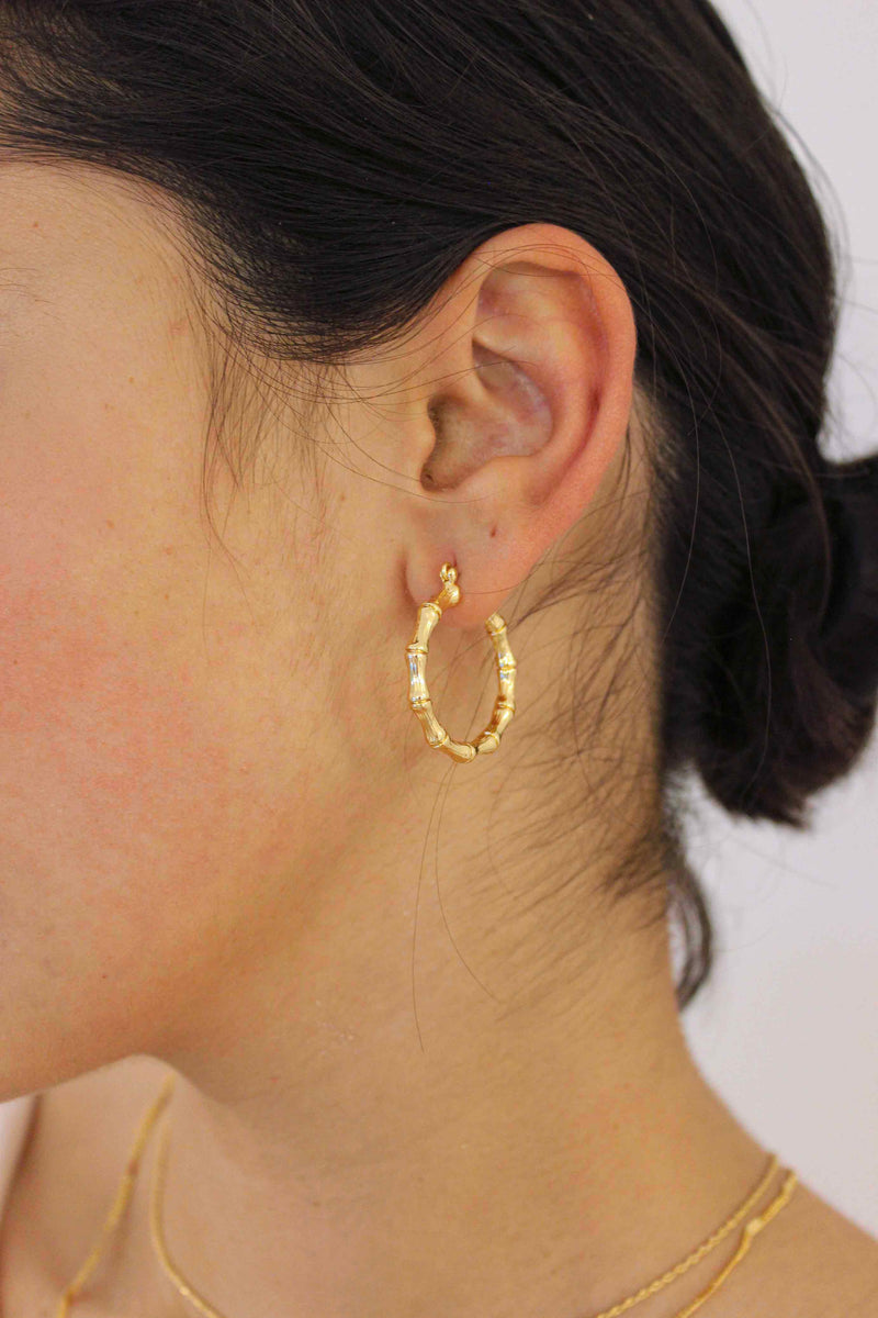 Bamboo Hoop Earrings