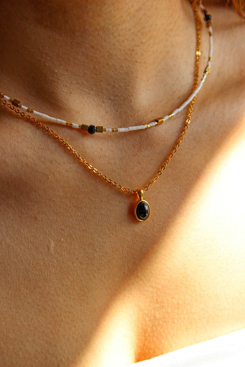 Black Onyx Necklace Set