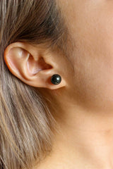 Black Pearl Stud Earrings