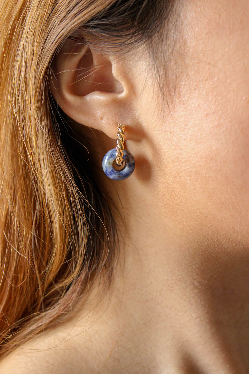 Blue Edith Asymmetric Earrings