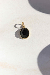 Necklace Opal Charm/Black