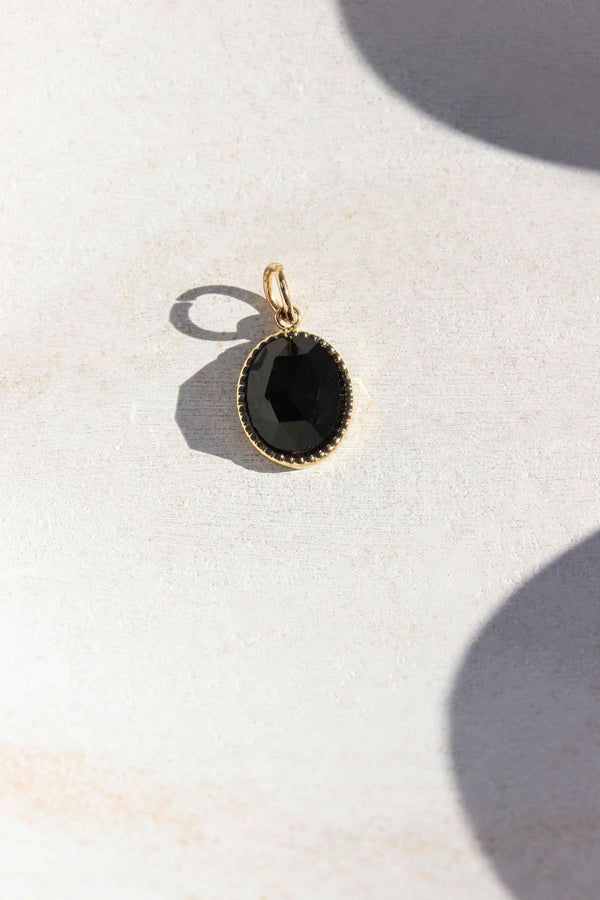 Necklace Opal Charm/Black