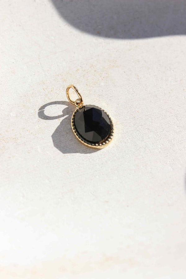 Necklace Opal Charm/Black