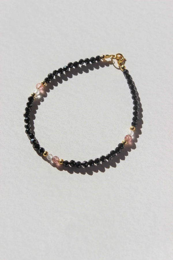 Crystal Cascade Bracelet/Obsidian
