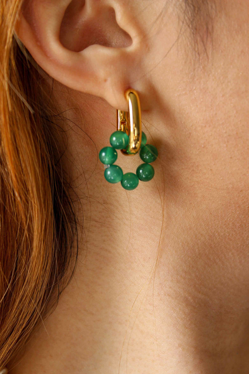Earrings Charm/Green Quartz