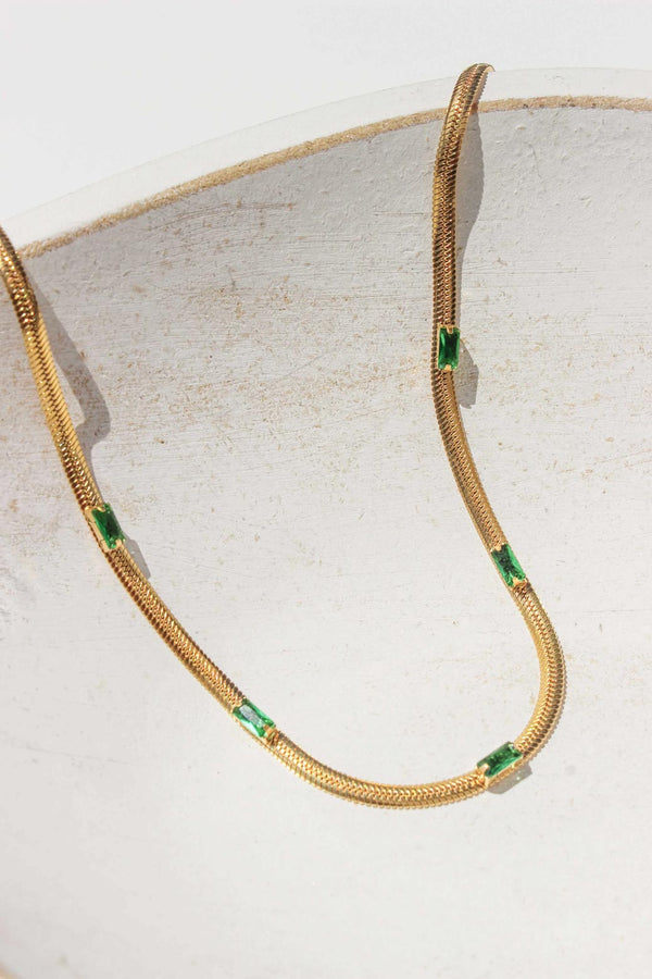 Snake Chain Necklace/Green