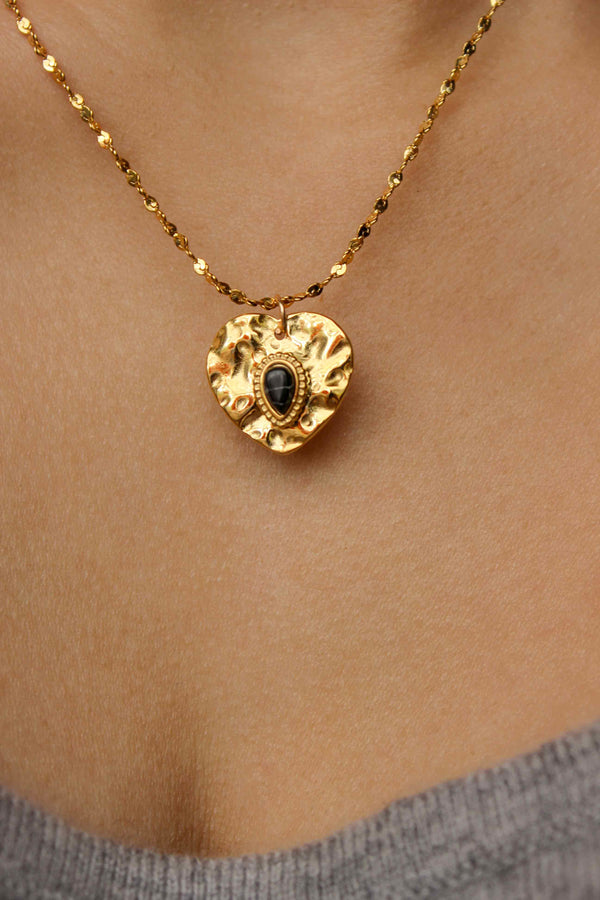 Necklace Charm/Black Heart