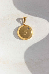 Necklace Charm/Round Initial