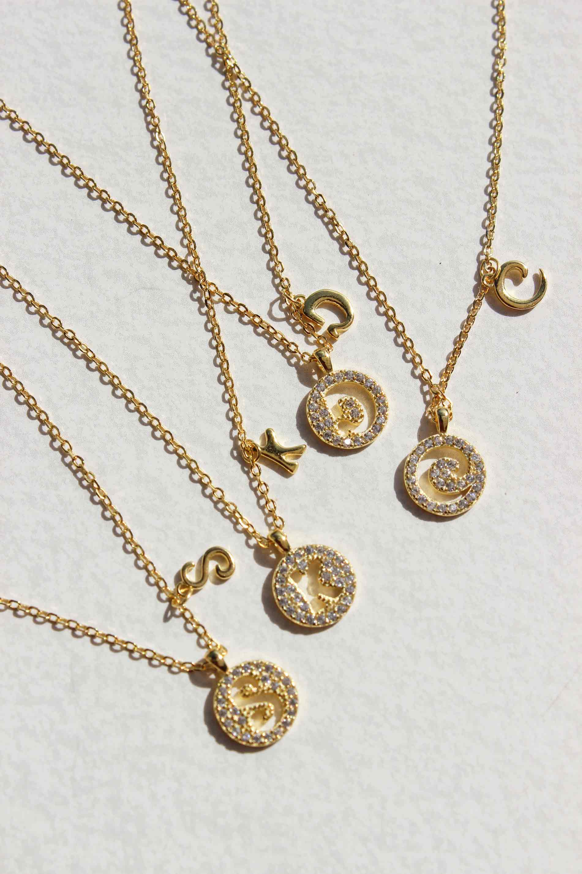 Round Initial Necklace