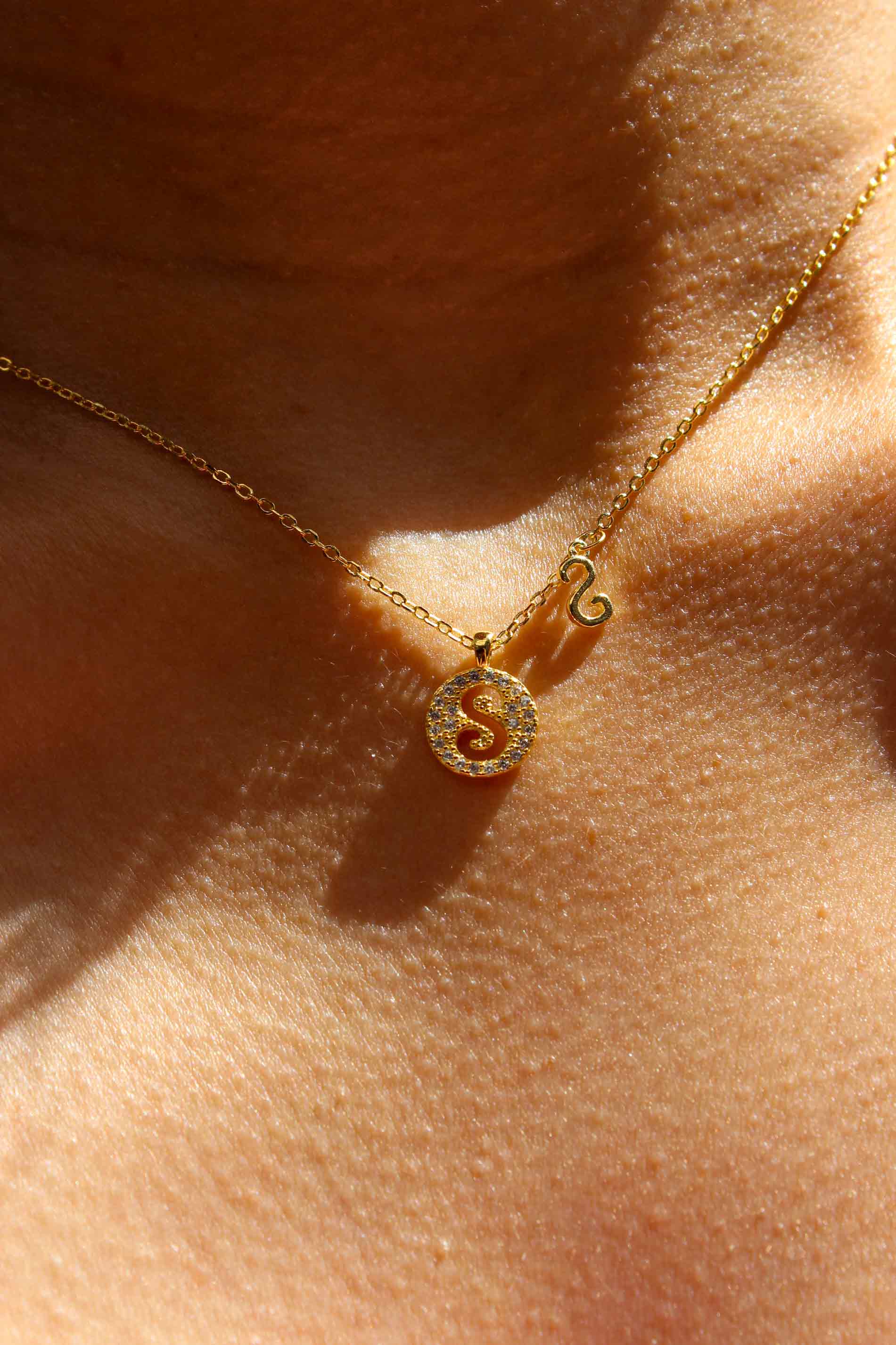 Round Initial Necklace