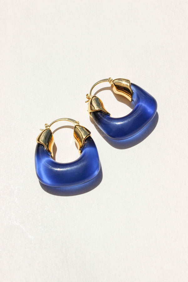 Kira Hoop Earrings/Blue
