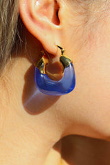 Kira Hoop Earrings/Blue