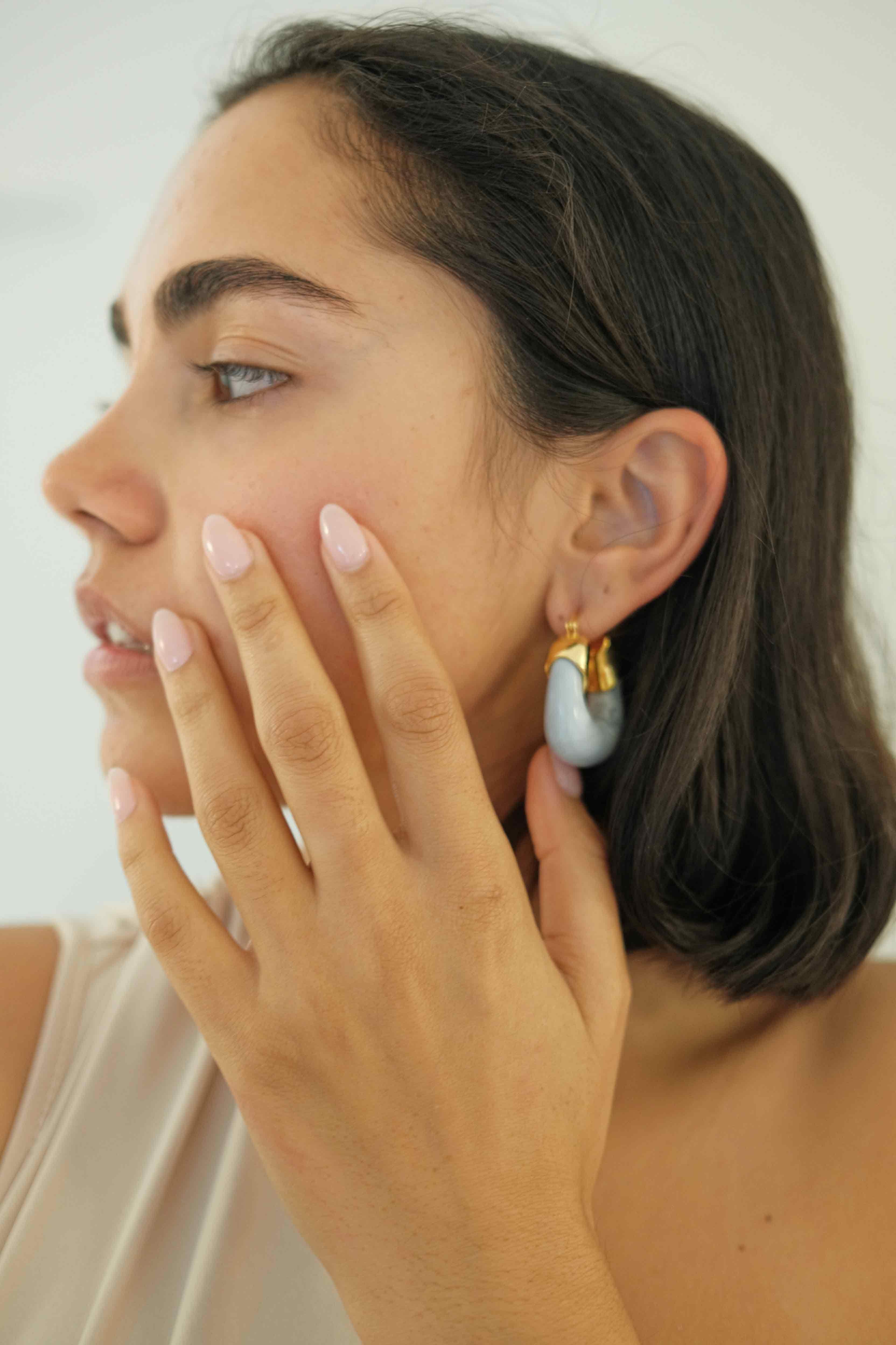 Kira Earrings/Marble