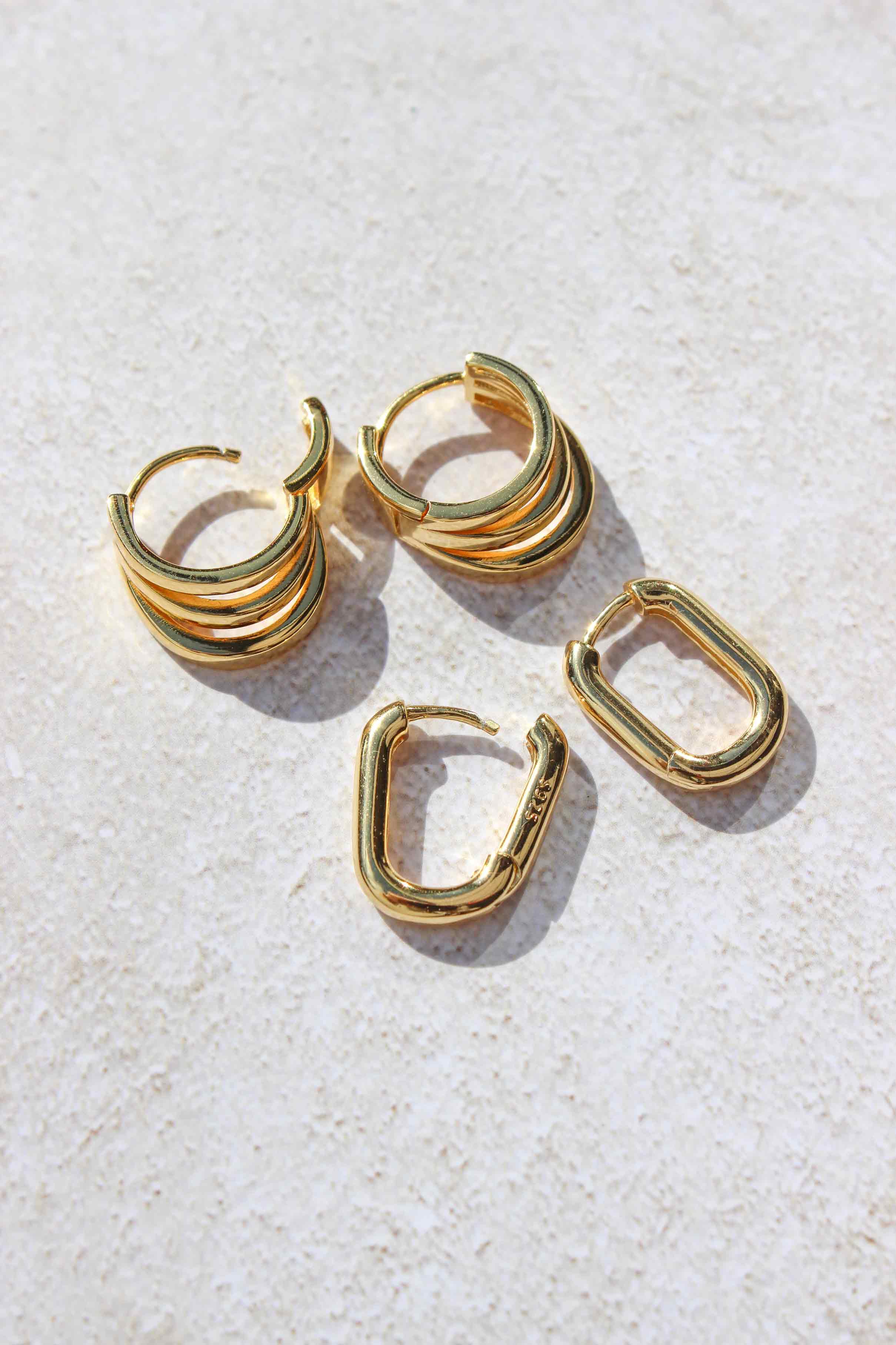 Triple Mini Hoop Earrings