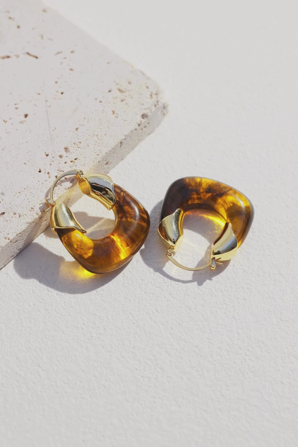 Amber Hoop Earrings